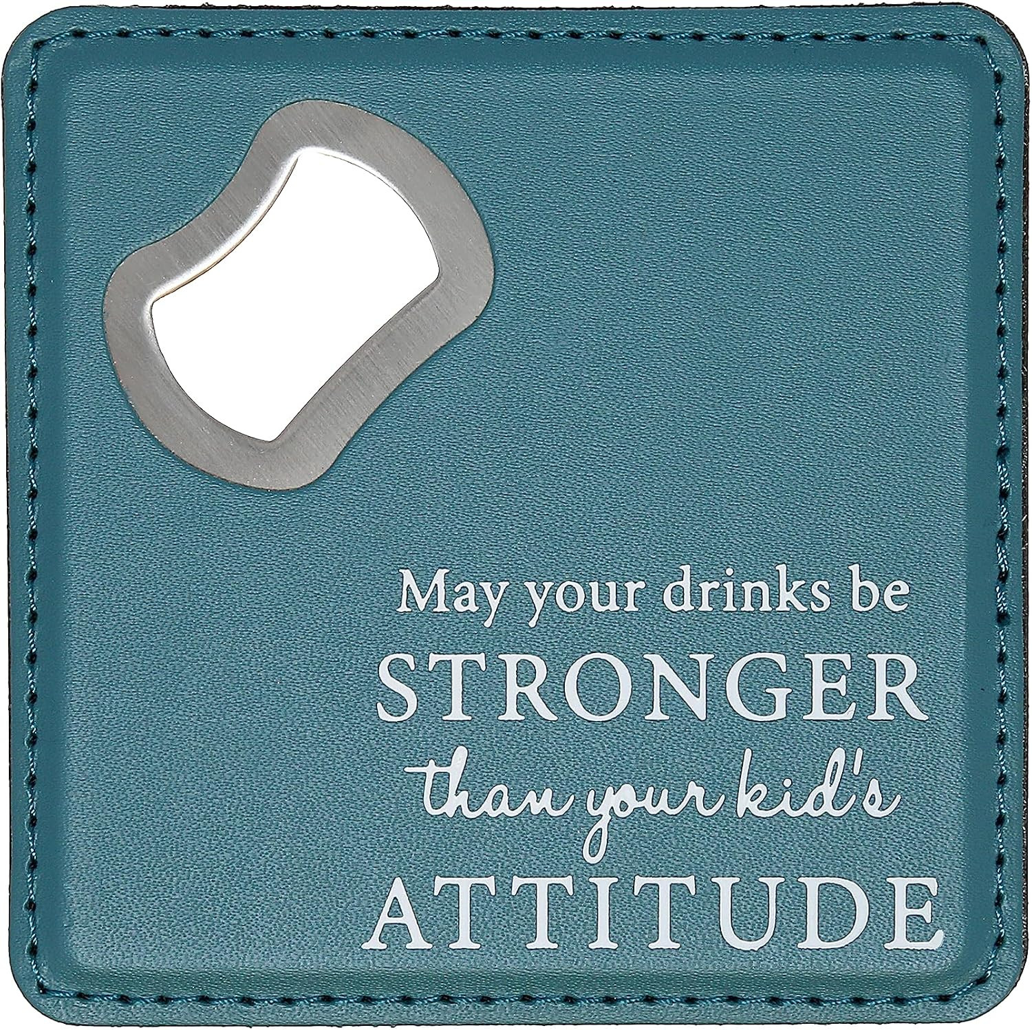Pavilion 53210 Kids Attitude Bottle Opener Coaster 4 Inch Teal