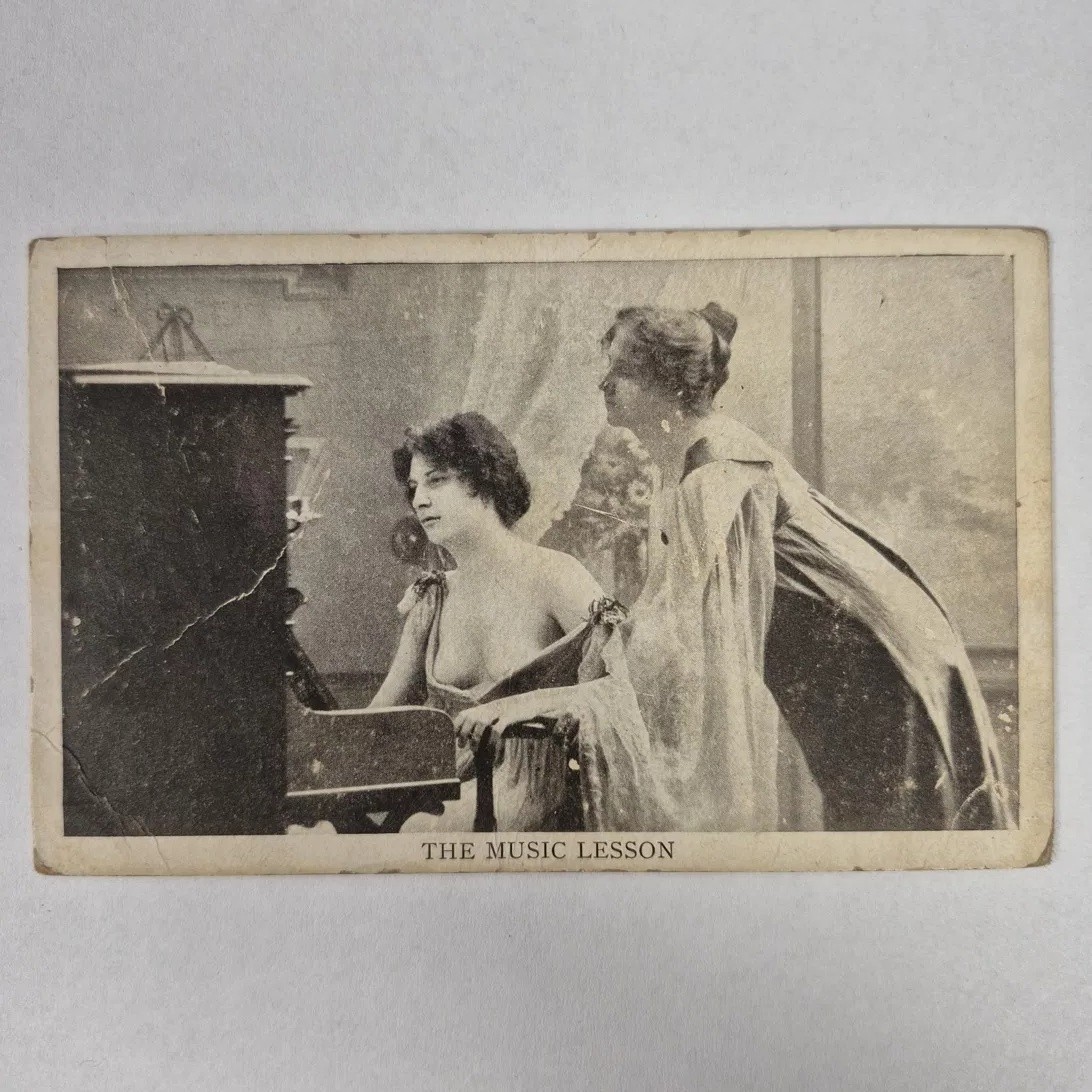 Antique The Music Lesson Risque Postcard Remington Supply Co Philadelphia c1905