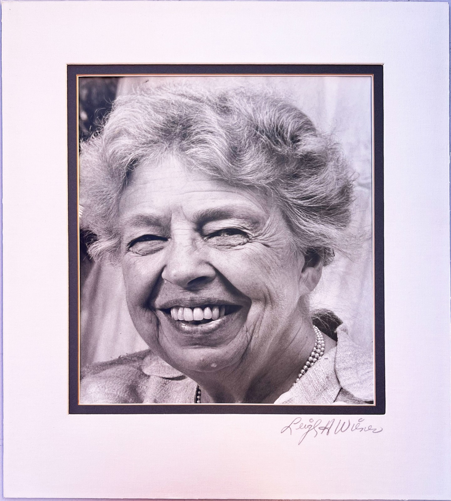 Signed Vintage Photograph of Eleanor Roosevelt by Leigh A. Wiener