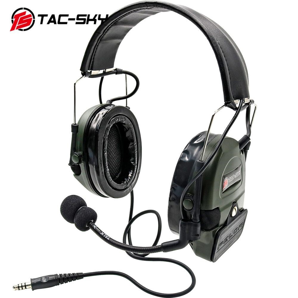 TAC-SKY Comtac-I Pickup Tactical Noise Reduction Headset Silicone Earmuffs New