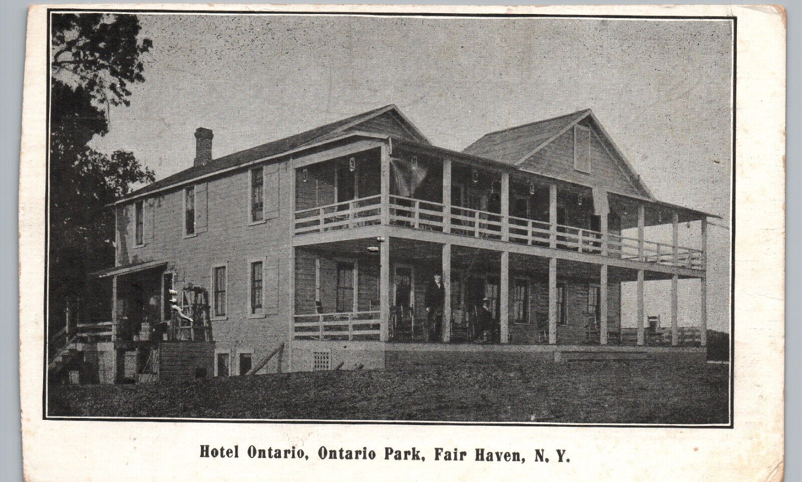 HOTEL ONTARIO c1910 fair haven ny original antique postcard new york park