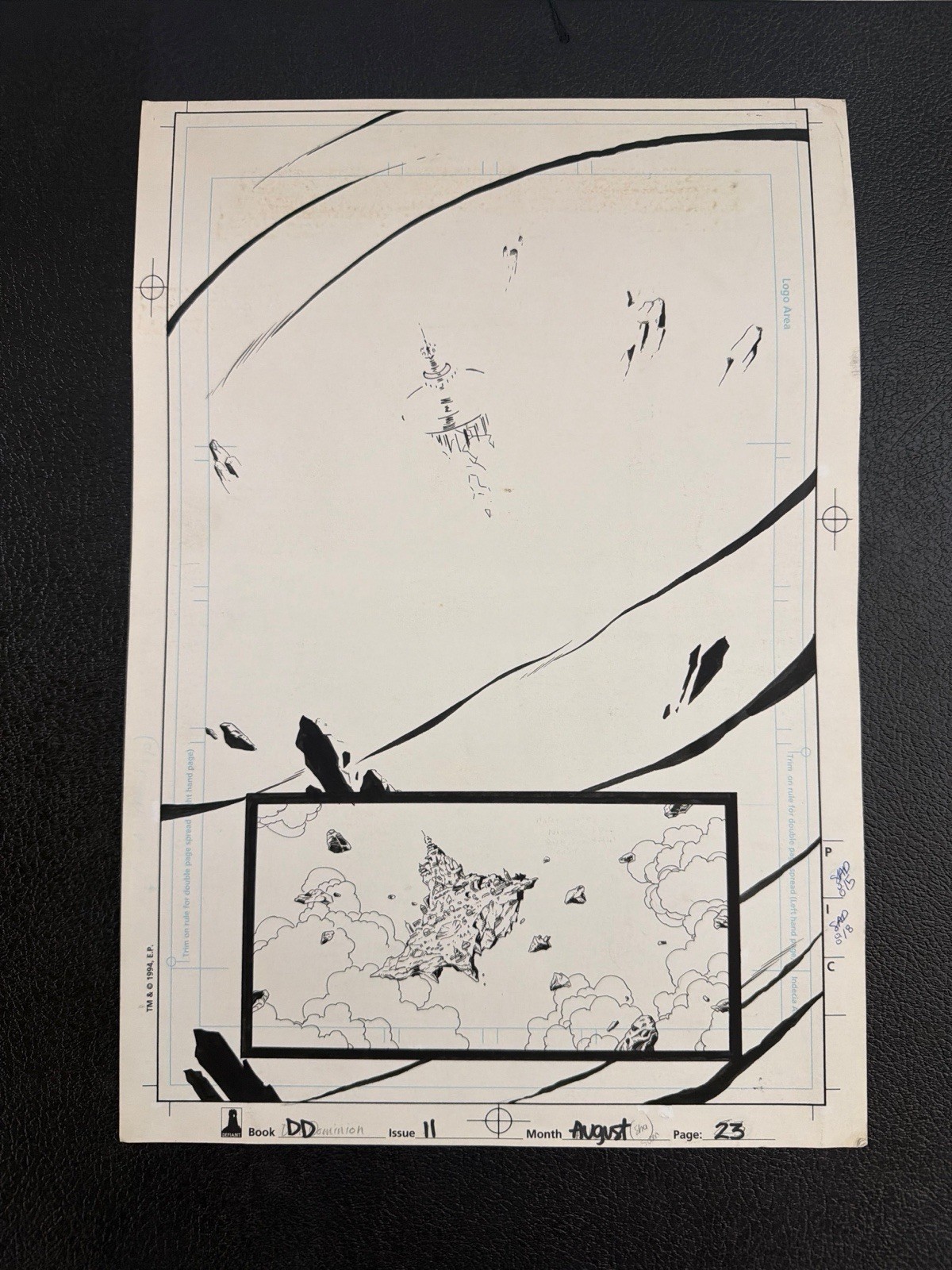 1994 Defiant Comics Dark Dominion #11 Page 23 Original Art Andrew Pepoy Inks