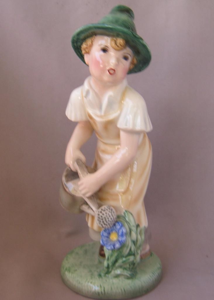 Rare Original Keramos Dakon Glass Porcelain Boy Gardener Figurine Austria Vienna