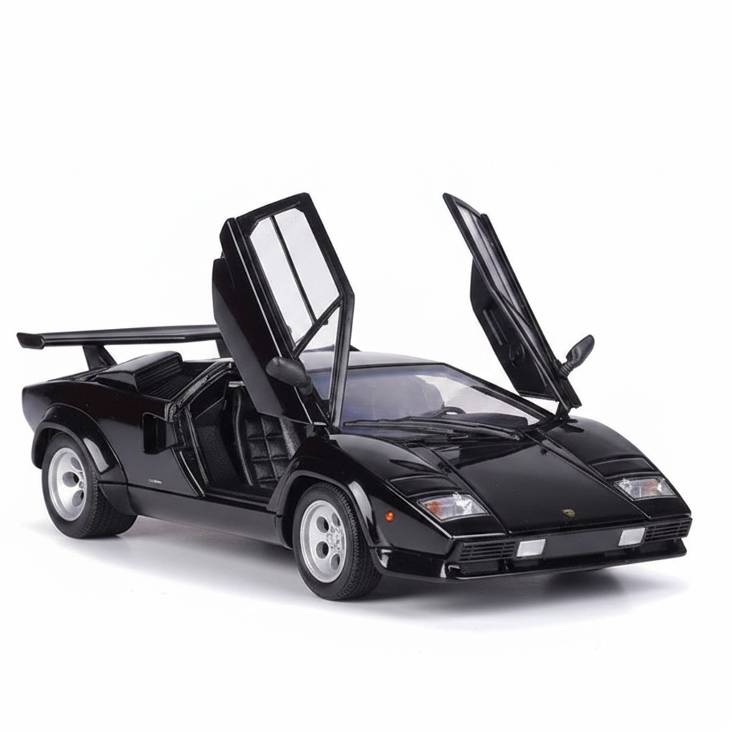 1:24 Lamborghini Countach LP 500 S Black Alloy Car Model Diecast Collectible