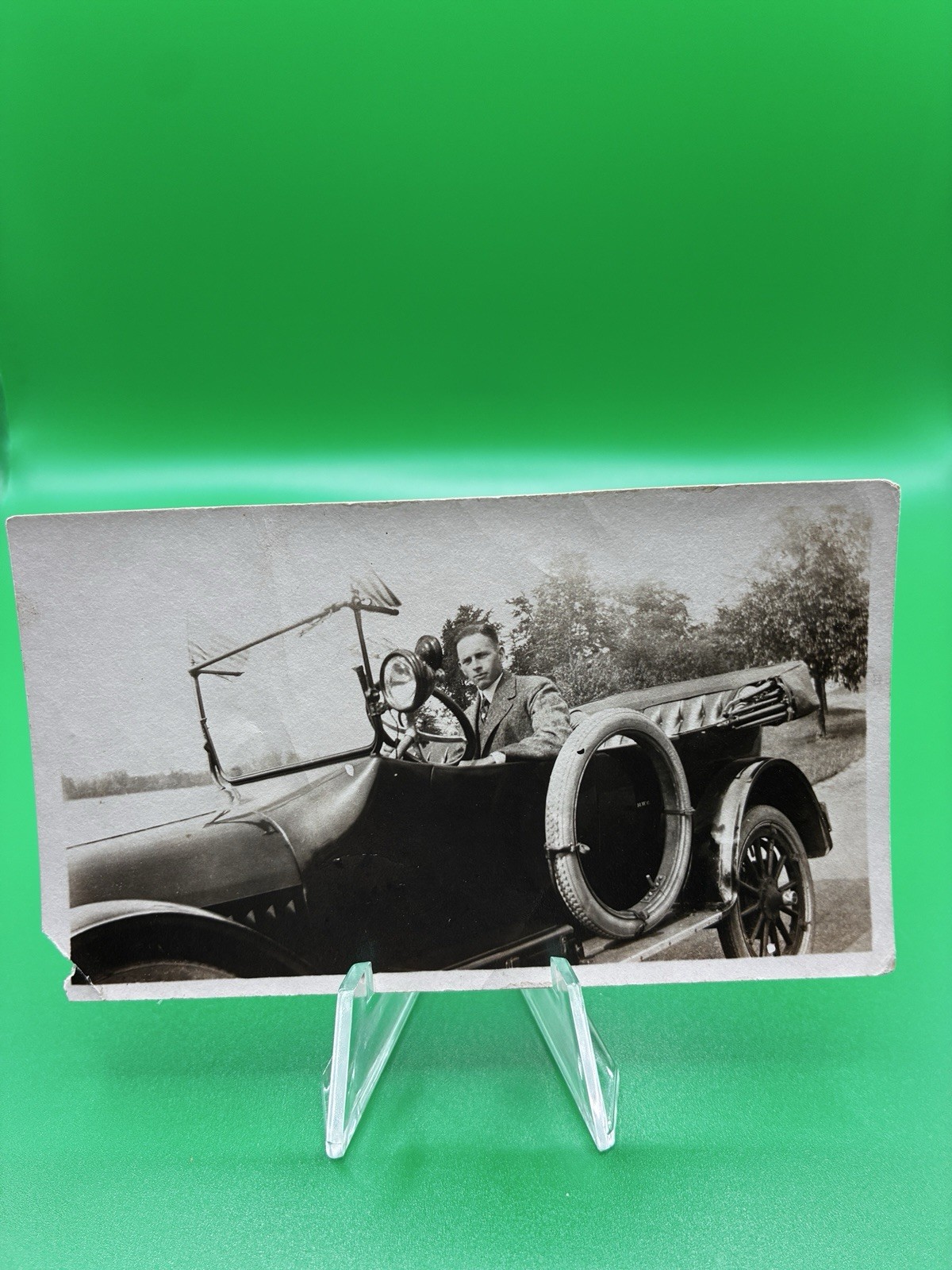 c1915 Vintage Photo Man Early Touring Automobile Model T Era Antique Car c1915 Vintage Photo Man Early Touring Automobile Model T Era Antique Car
