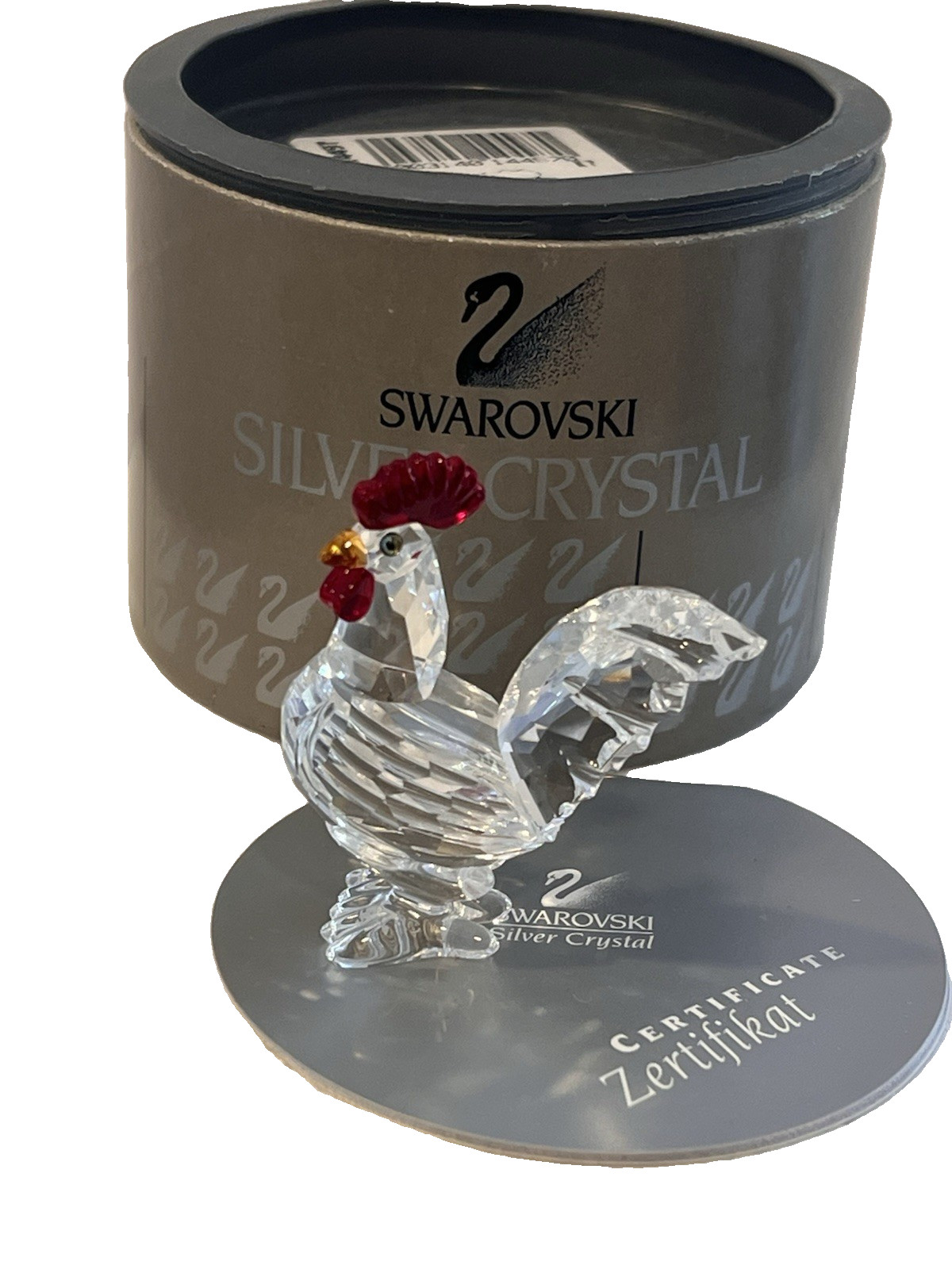 Swarovski Crystal Cockerel Rooster Figurines 247759 Red Comb Mismatched Box/COA