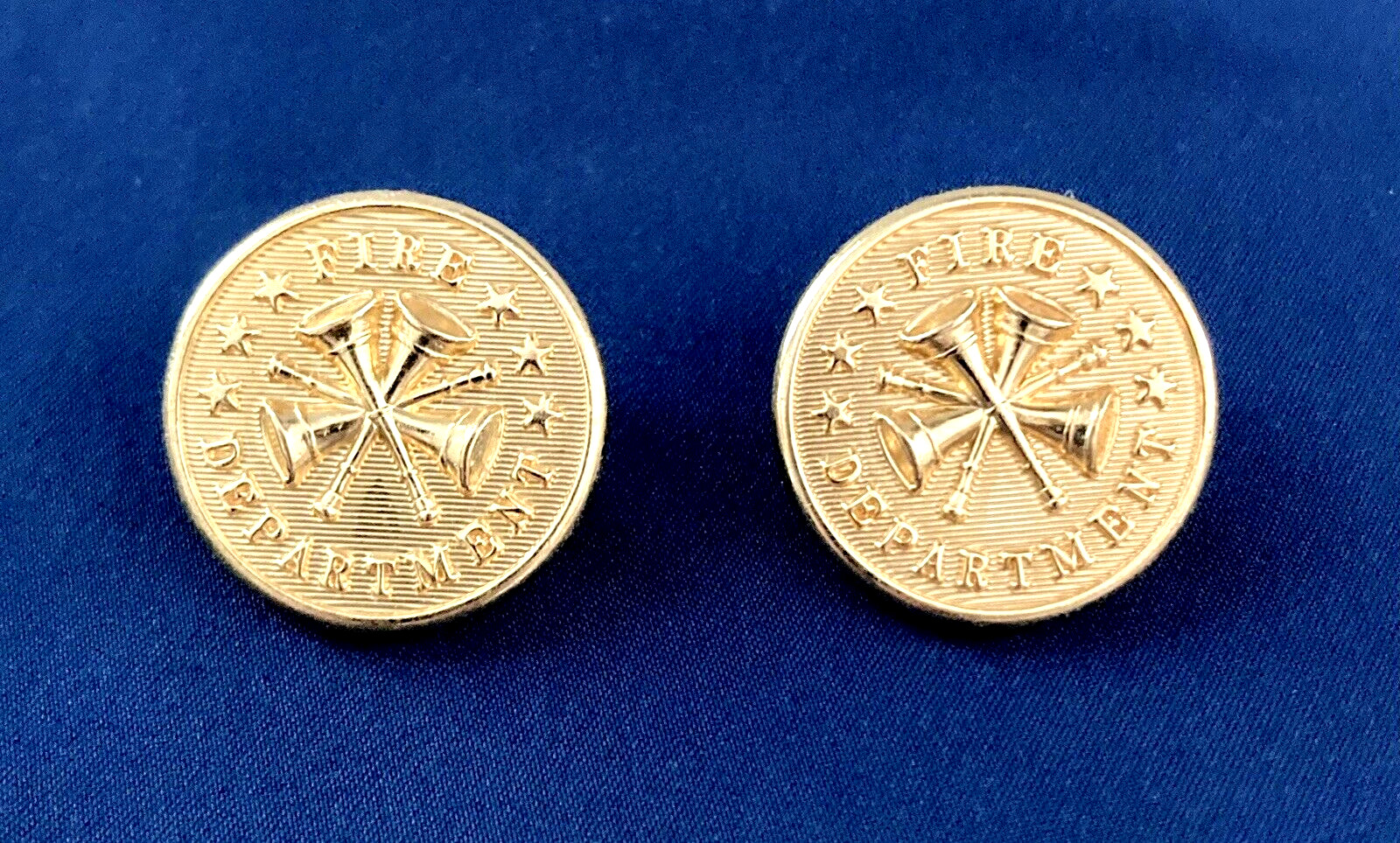 Pair of Firefighter FD Deputy Assistant Chief 4 Bugles 7/8\