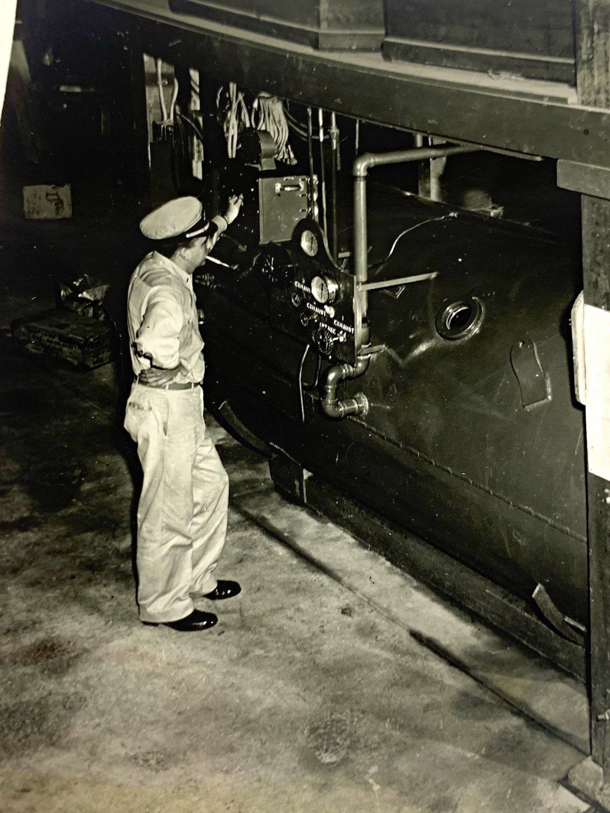 Vtg original B&W industrial working life photo BUDA railroad engine machinery 
