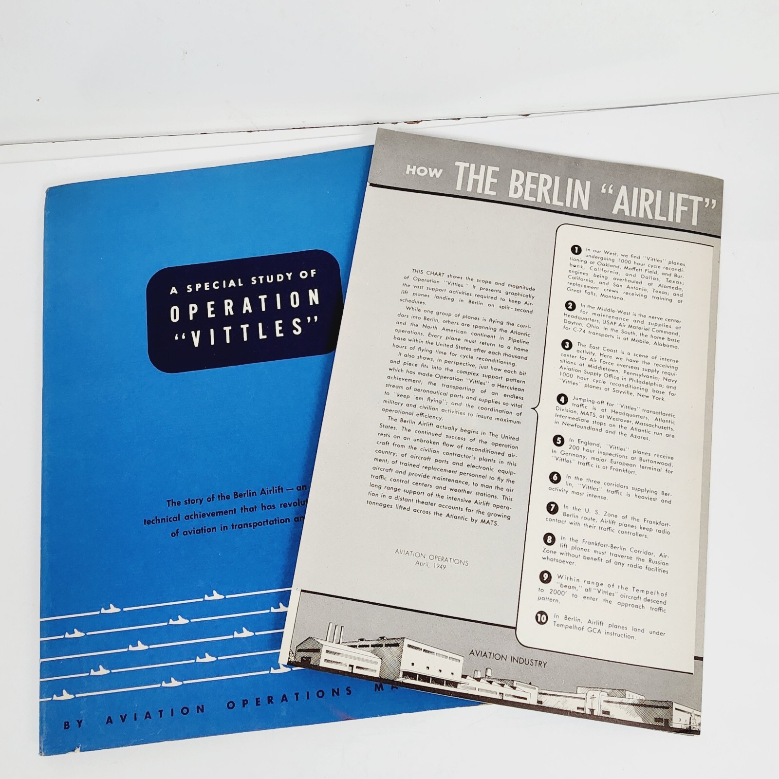 1949 WWII Operation Vittles A Berlin Airlift Special Study Report Book CHART