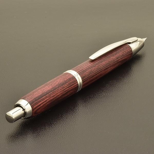 PILOT Capless Wood Deep Red Fountain Pen 18K Fine F Nib FC-25SK-DRF Japan