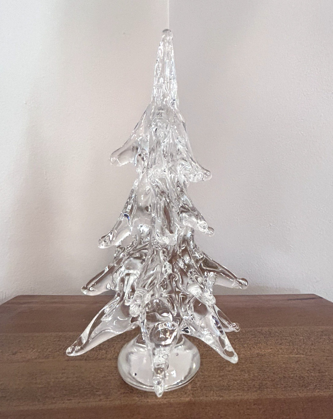 Vintage Riekes Chalet Art Glass Crystal Hand Blown Christmas Tree 9.25” Canada