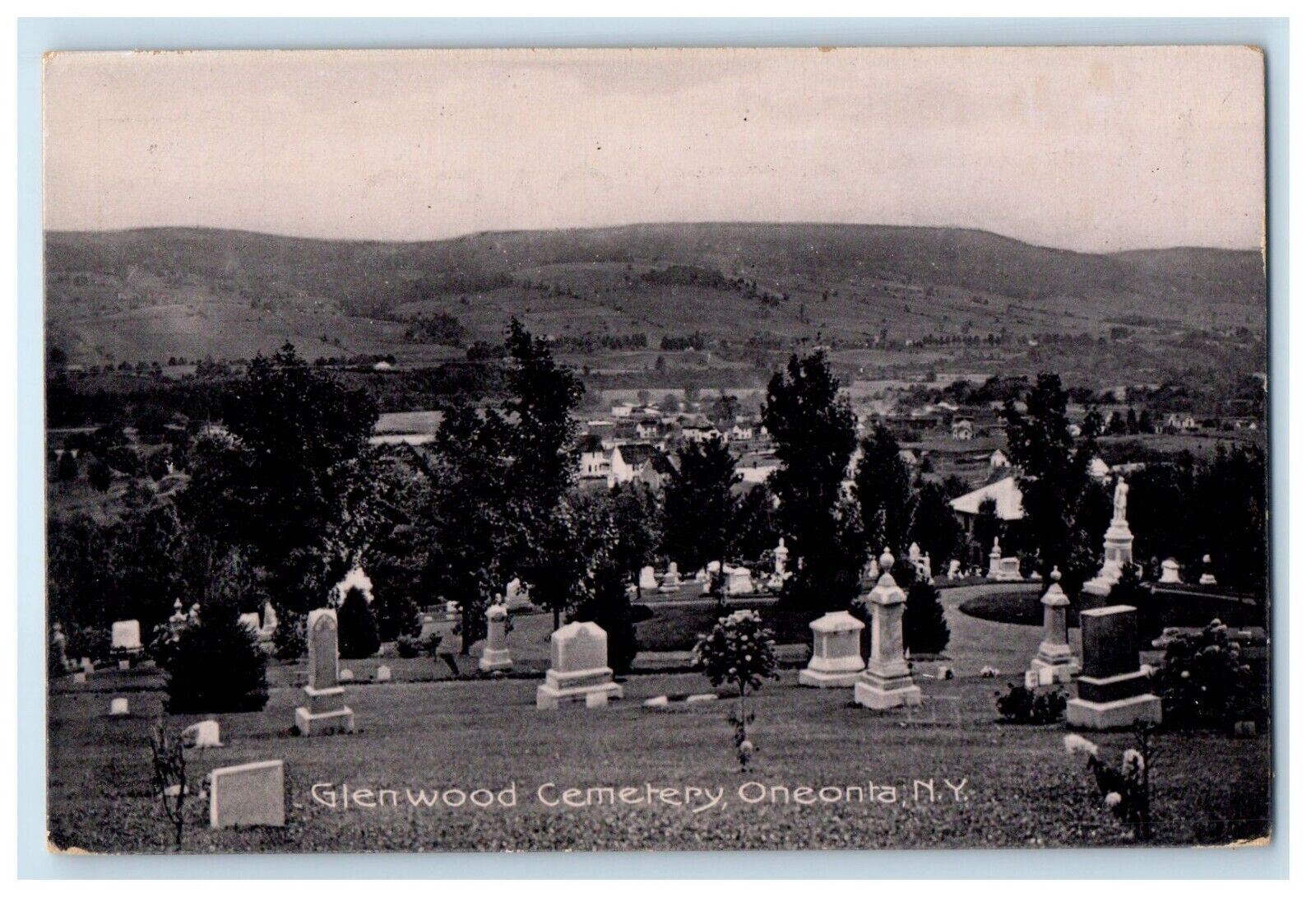 c1910's Glenwood Cemetery Oneonta New York NY Unposted Antique Postcard