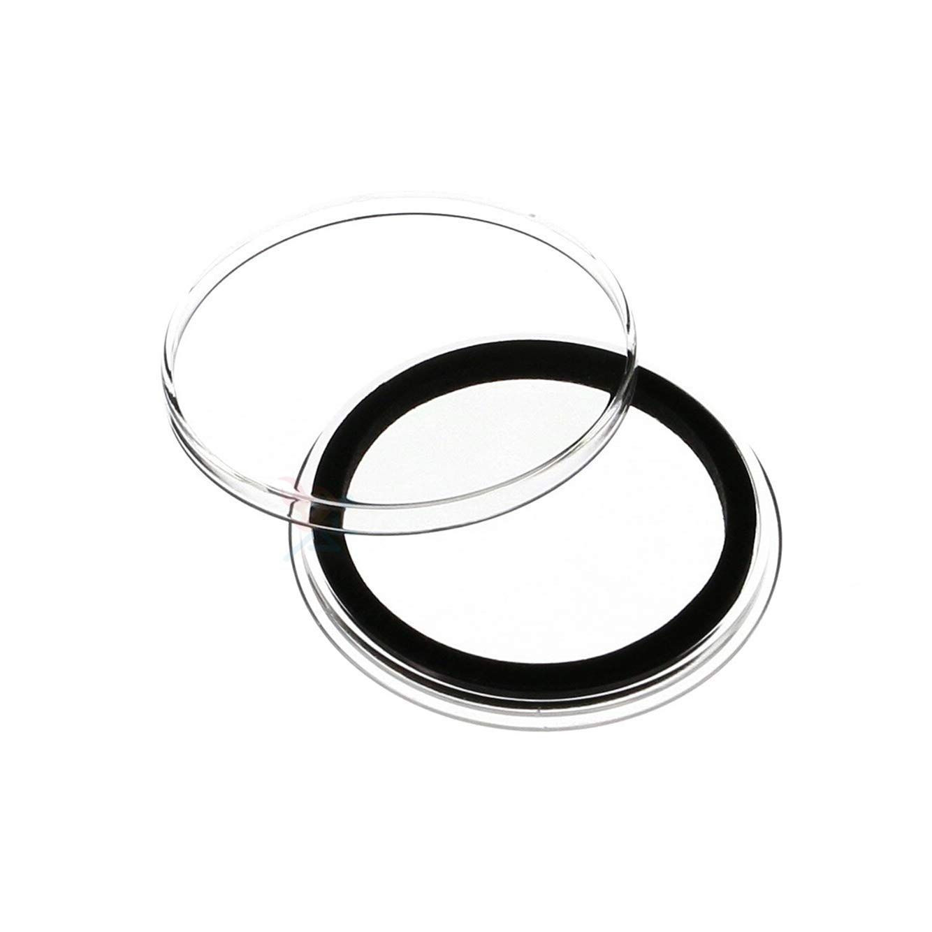 (20) Air-tite 40mm Black Ring Coin Holder Capsules for Transparent-20pcs