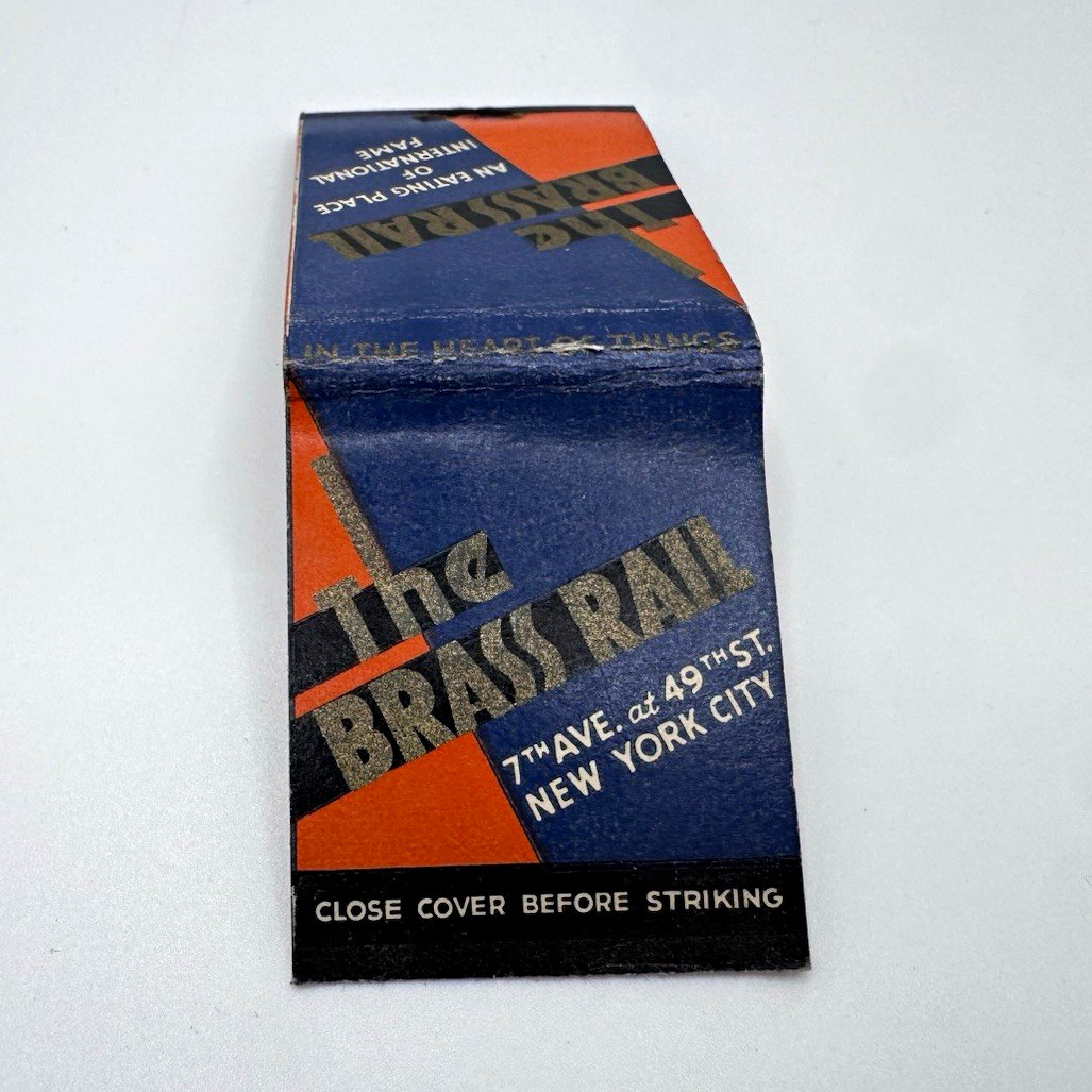 Vintage The Brass Rail Restaurant Matchbook New York City 7th Ave & 49th St