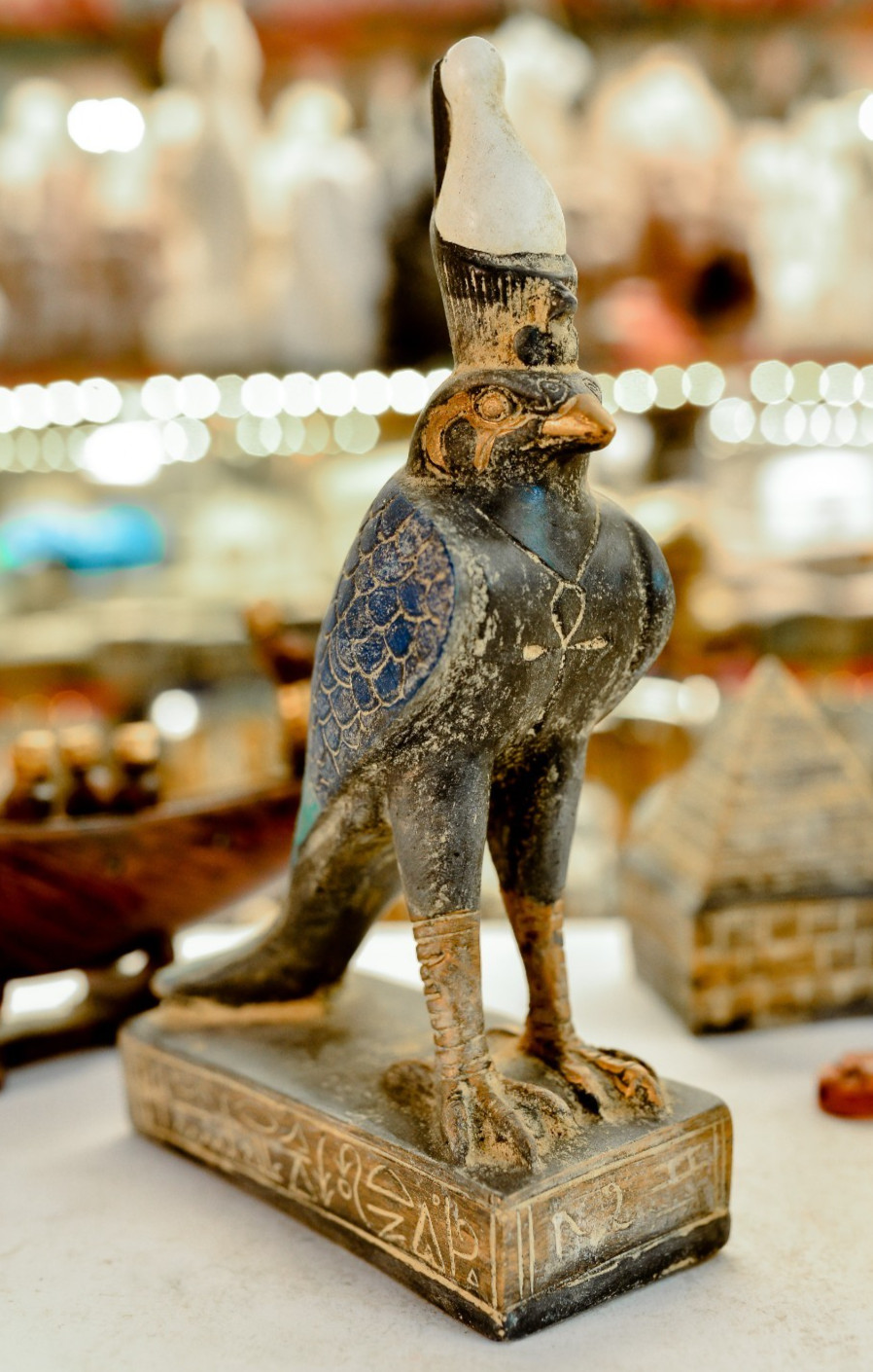 Gorgeous Piece Pharaonic Statue of Falcon Bird God Horus Made in Egypt