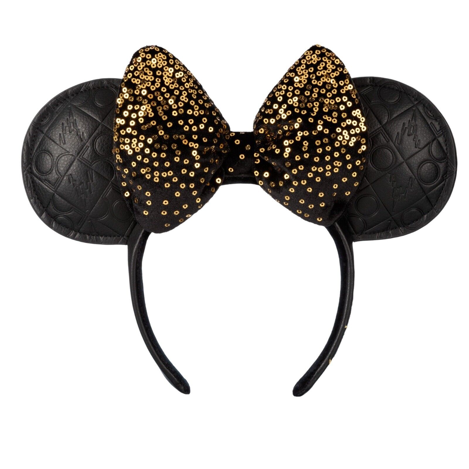 2021 Disney Parks Walt Disney World 50th Black & Gold Luxe Minnie Ear Headband
