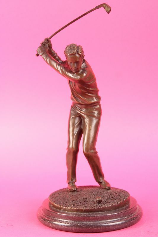 Male Golfer Bronze Sculpture Back-Swing Form Stature Action Pose HOME DECOR DEAL