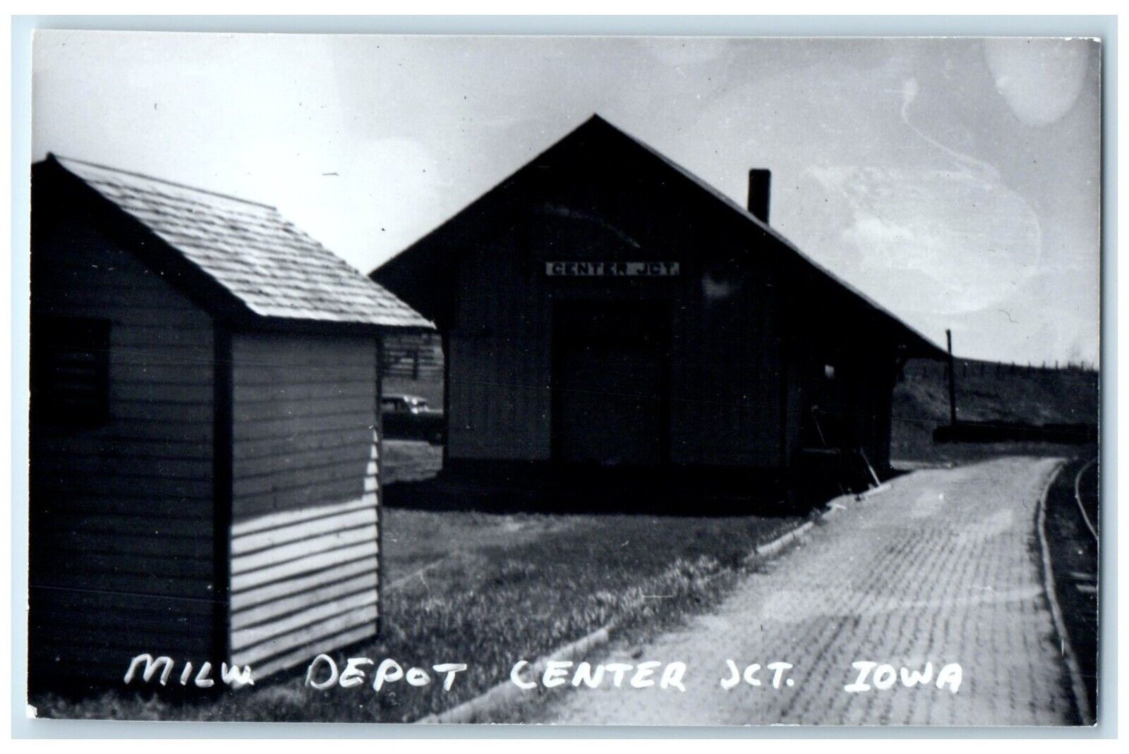 c1960\'s MILW Center JCT Iowa IA Railroad Train Depot Station RPPC Photo Postcard