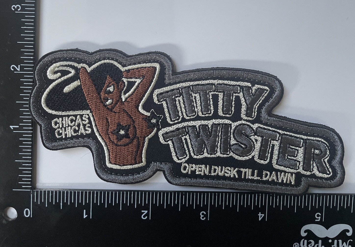 Large Titty Twister Dusk Till Dawn Tactical  Hook Loop Patch Large Chocolate