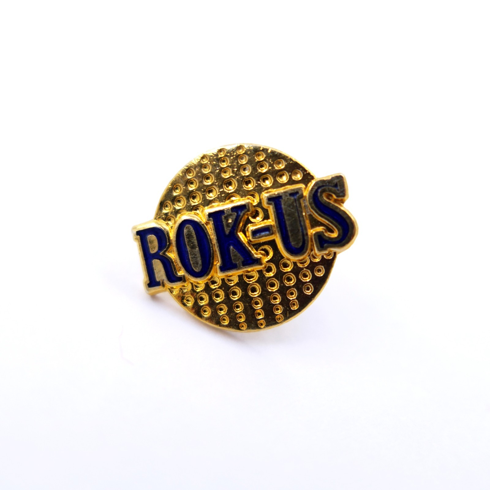 [712] ROK-US Military Friendship Lapel Pin Gold Tone Blue Enamel Badge