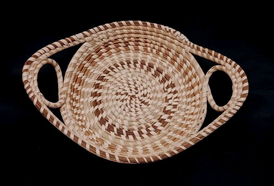 Low Country Sweetgrass Gullah Double Loop Oval Bread Basket 