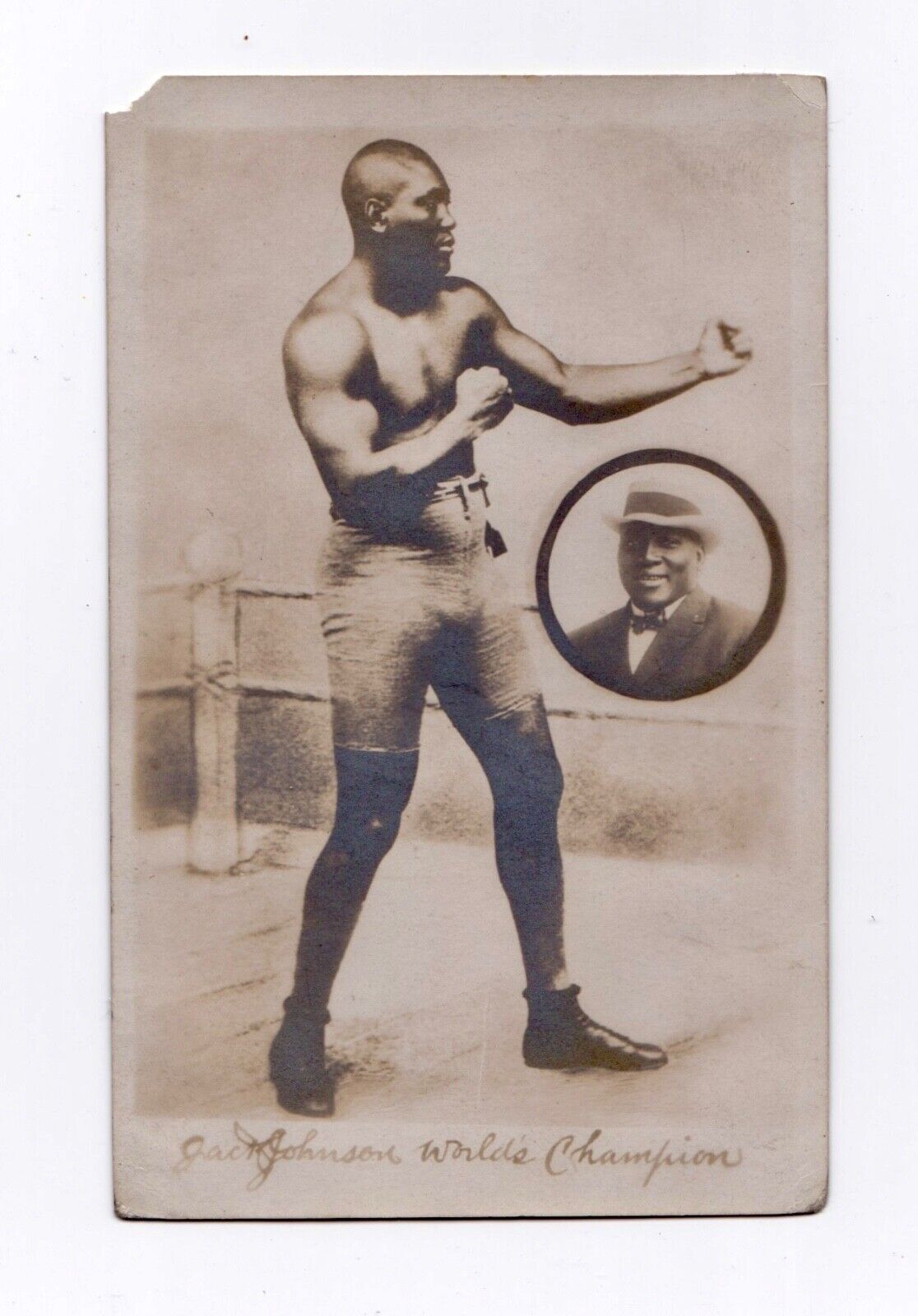 1910 Jack Johnson “Signed” Real Photo Postcard (RPPC) Rare