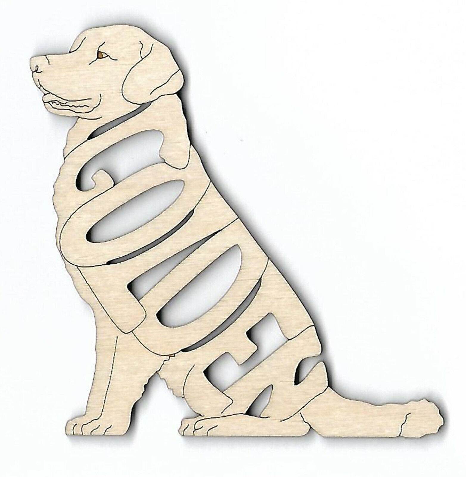 Golden Retriever Dog laser cut wood Magnet 