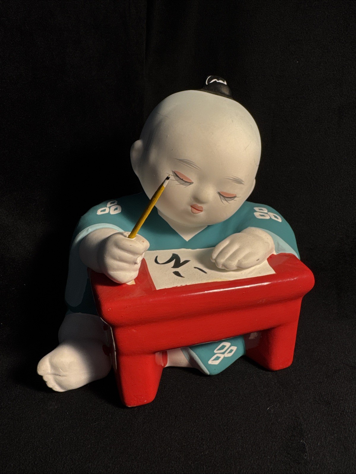 Vintage Japanese Porcelain Bisque Boy Hakata Doll Asian Ceramic