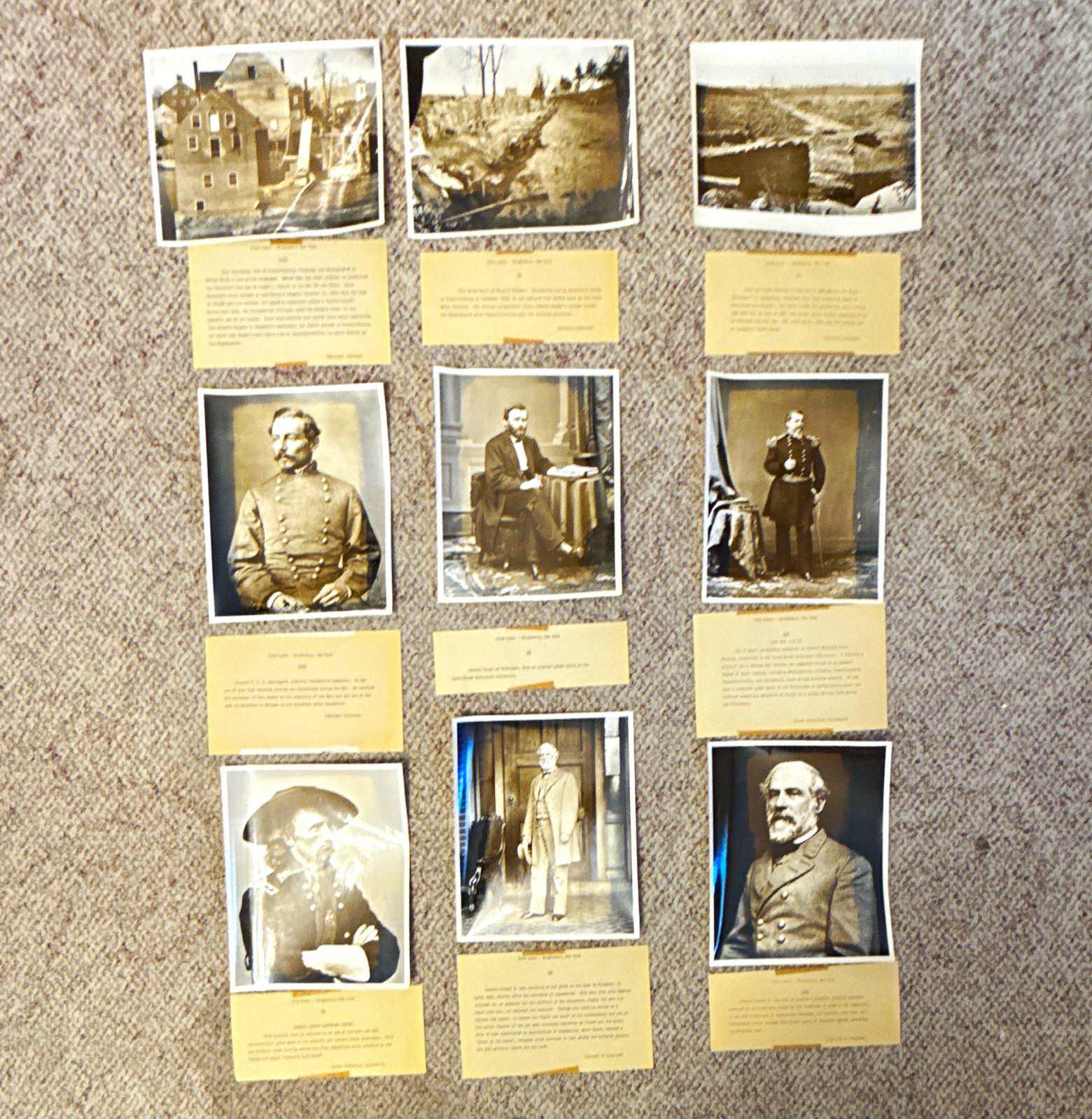 Vintage Ansco Civil War Photo Collection Brady Grant Lee Fredericksburg 9 Prints