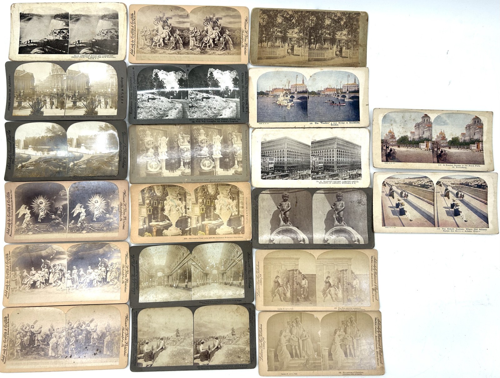 Lot of 20 Antique 19th Century Stereoview Slides - People/Places - 7