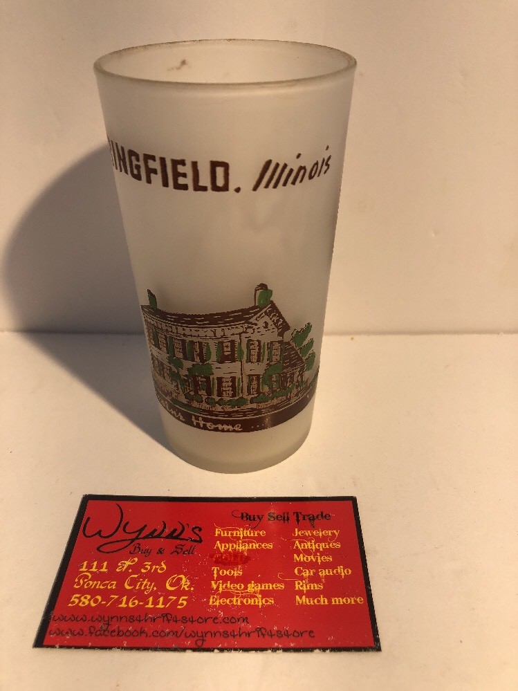 VTG 1950s Illinois Hazel Atlas Gay Fad Frosted State Souvenir Glass Tumbler