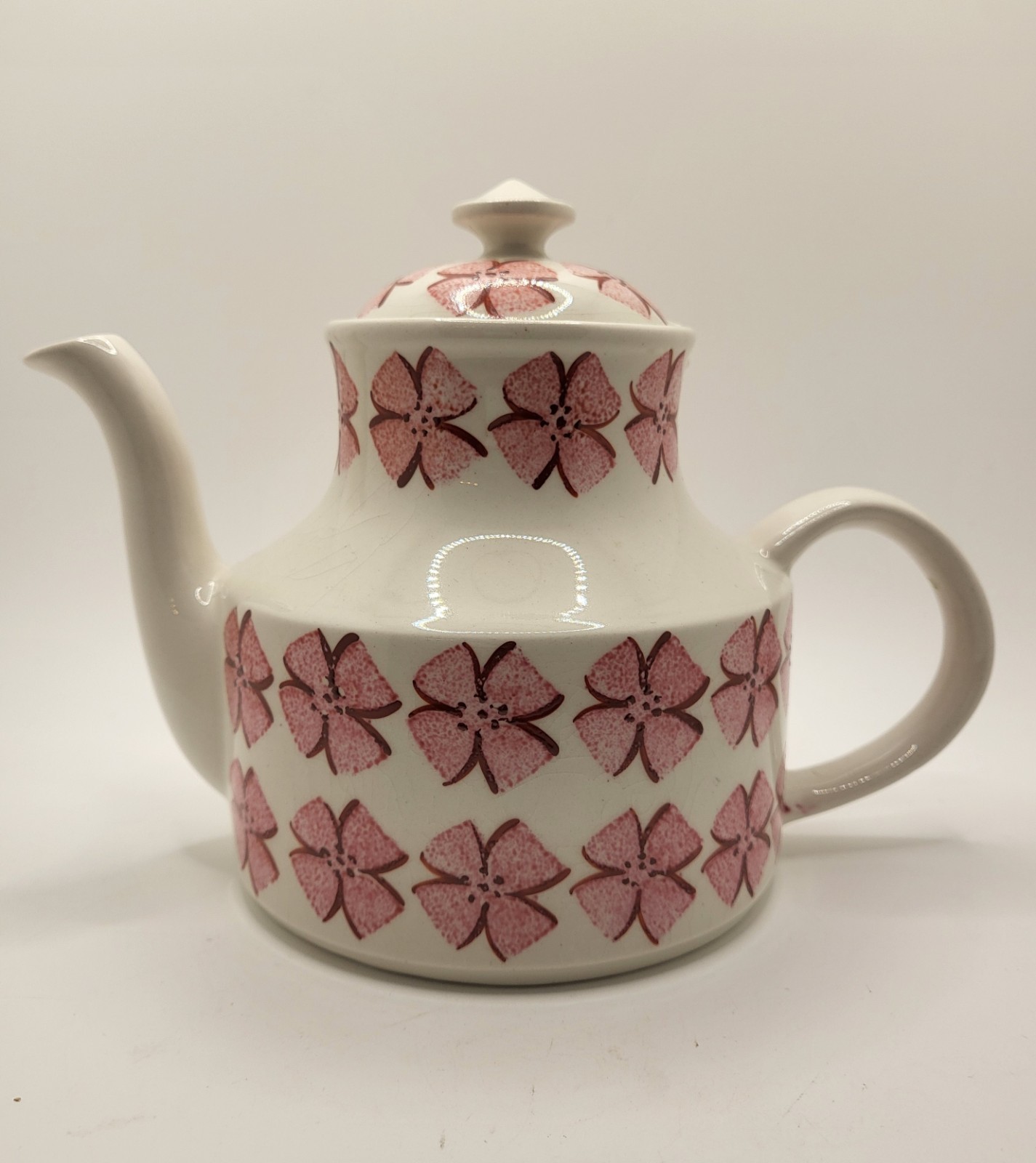  Arthur Wood Teapot Two Tone Pink Flower Made In England Vintage 