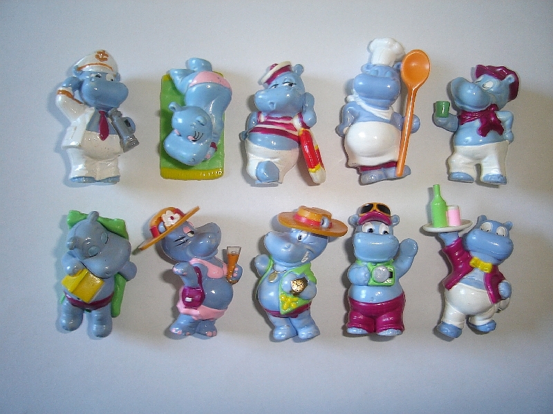 KINDER SURPRISE SET - HAPPY HIPPOS CRUISE 1992 - VINTAGE FIGURES COLLECTIBLES