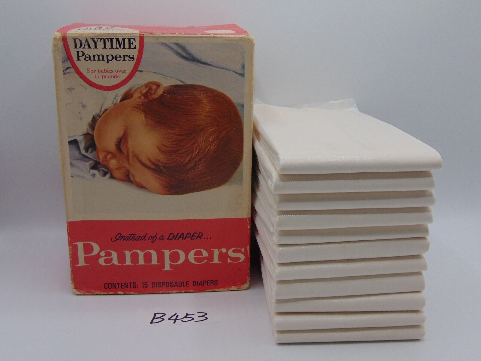Vintage 1960s Pampers Collectible Daytime Diapers 11 ct New in Box Over 11 lbs