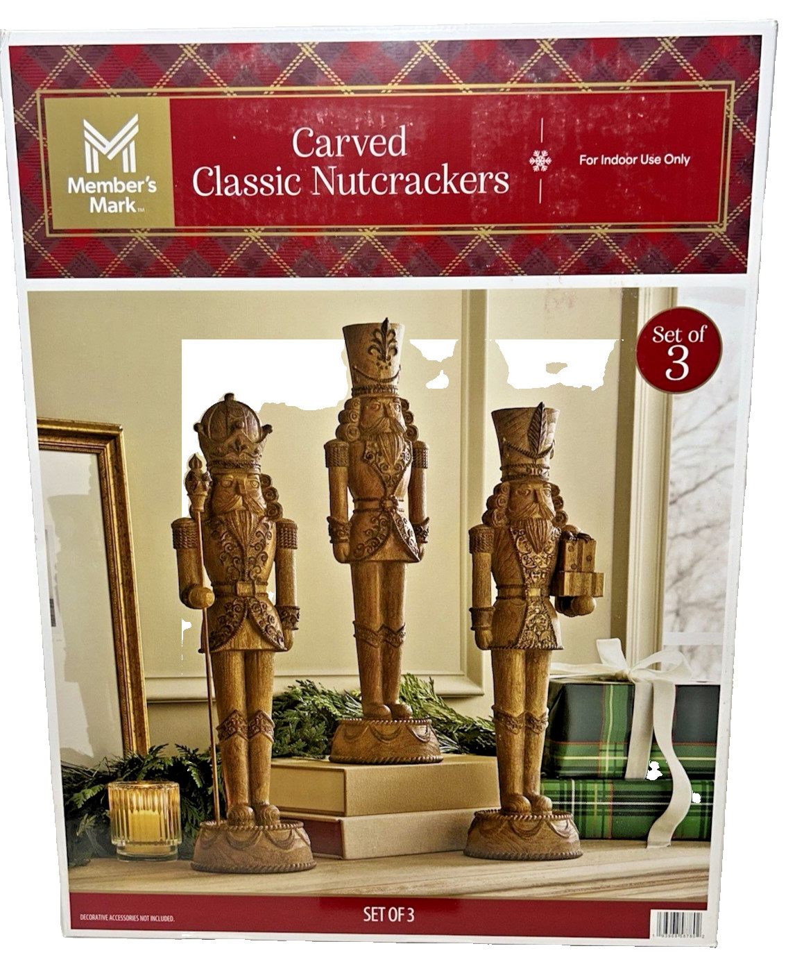 Members Mark Carved Classic Nutcrackers Set for Indoor Use Only New in Box