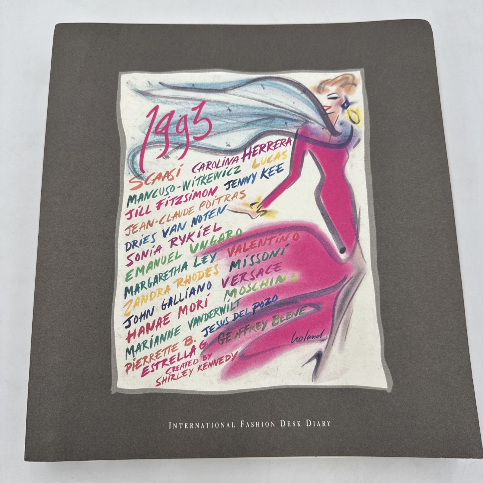 1993 International Fashion Desk Diary Book Sketches Versace Rykiel Valentino