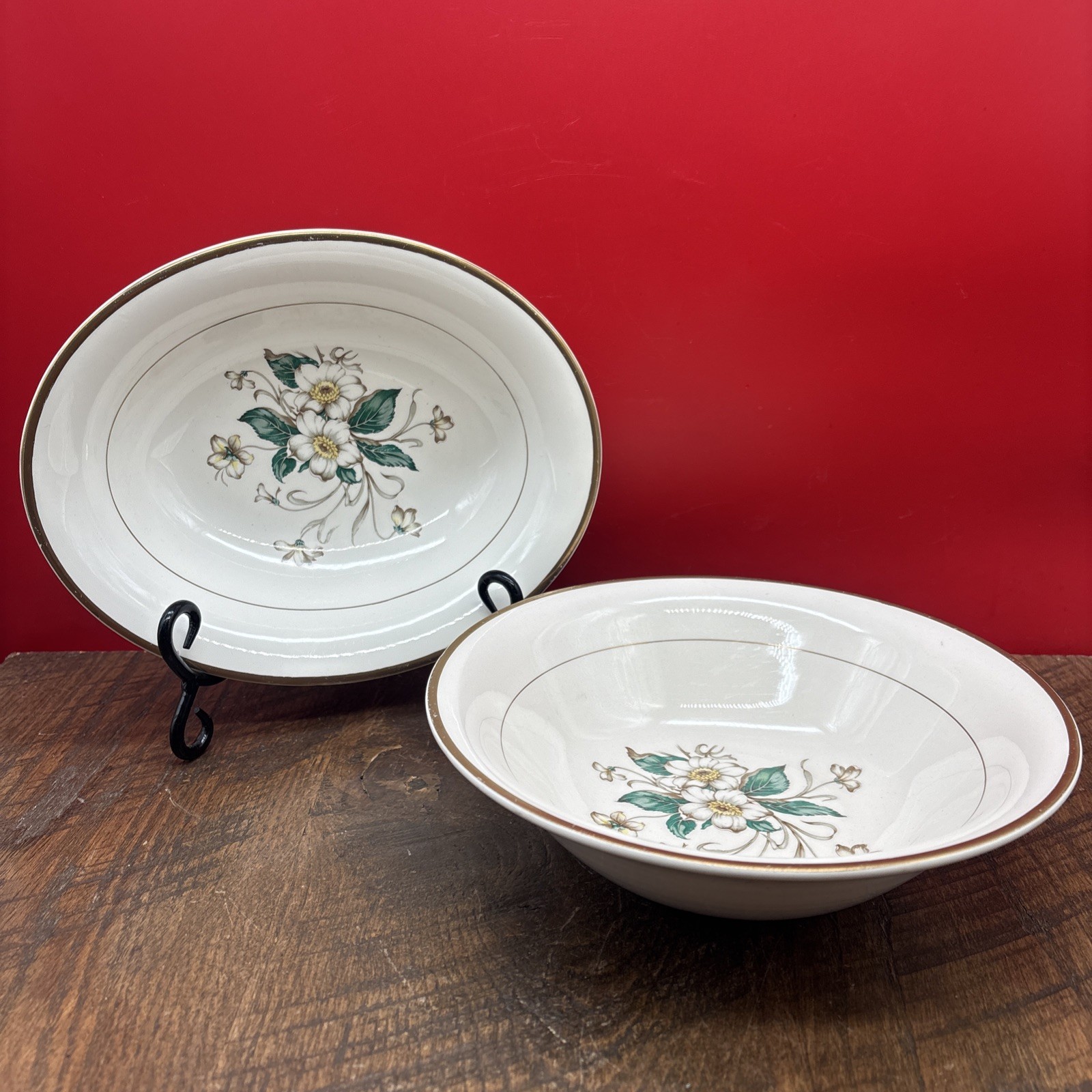 Edwin Knowles Carolina Floral Oval Serving Bowl/ Round Set Of Bowls