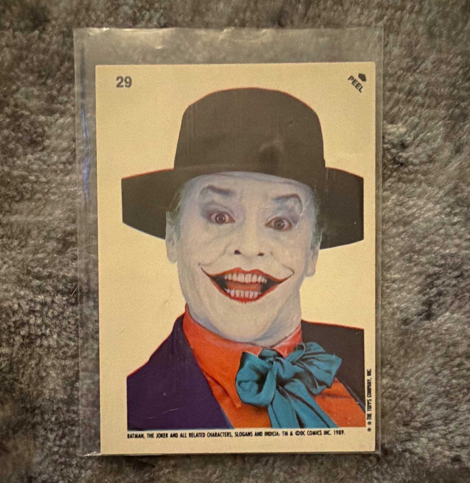 Topps 1989 Batman Movie Peel Sticker #29 The Joker Jack Nicholson