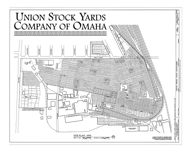 Photo:Omaha Nebraska 1958 South Omaha Union Stock Yards Site Plan