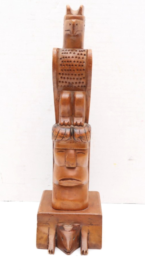 VTG Edward Guerin Totem Pole First Nations Musqueam Northwest Coast Carved 14