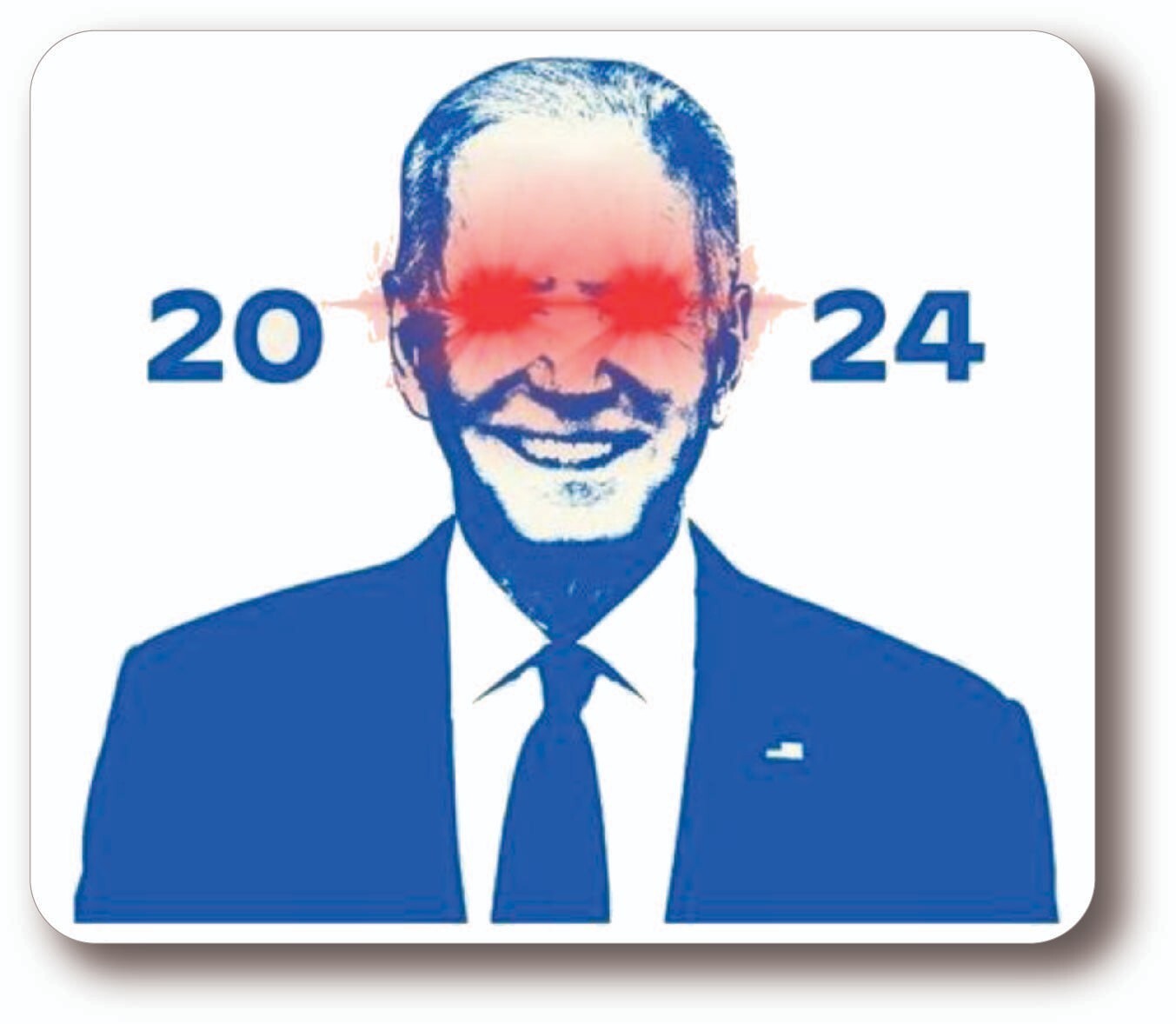 BIDEN LASER EYES 2024 Democrat Political Bumper Sticker Dark Brandon