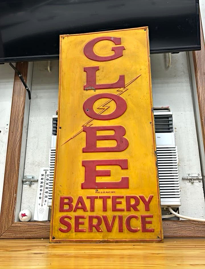 Super Rare Globe Service Sign Gas & Oil Advertising Sign