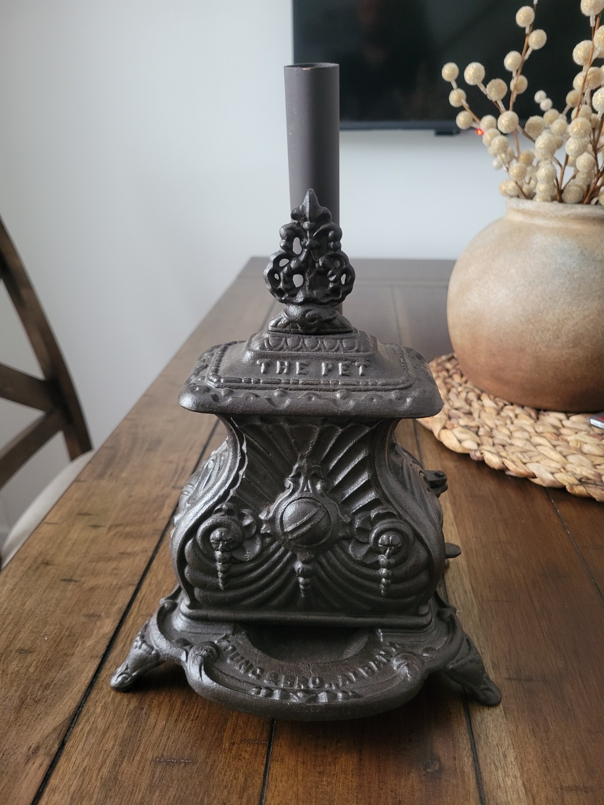 Antique 1857 The PET Salesman\'s Sample Cast Iron Stove by Young & Bro. Albany NY