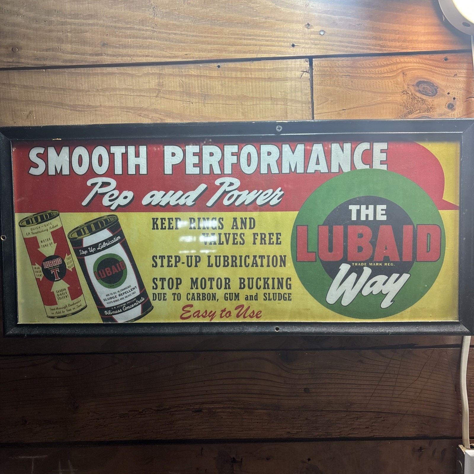 Vintage Original 1930-1940s Lubaid Way Motor Lubrication Advertising Poster Sign