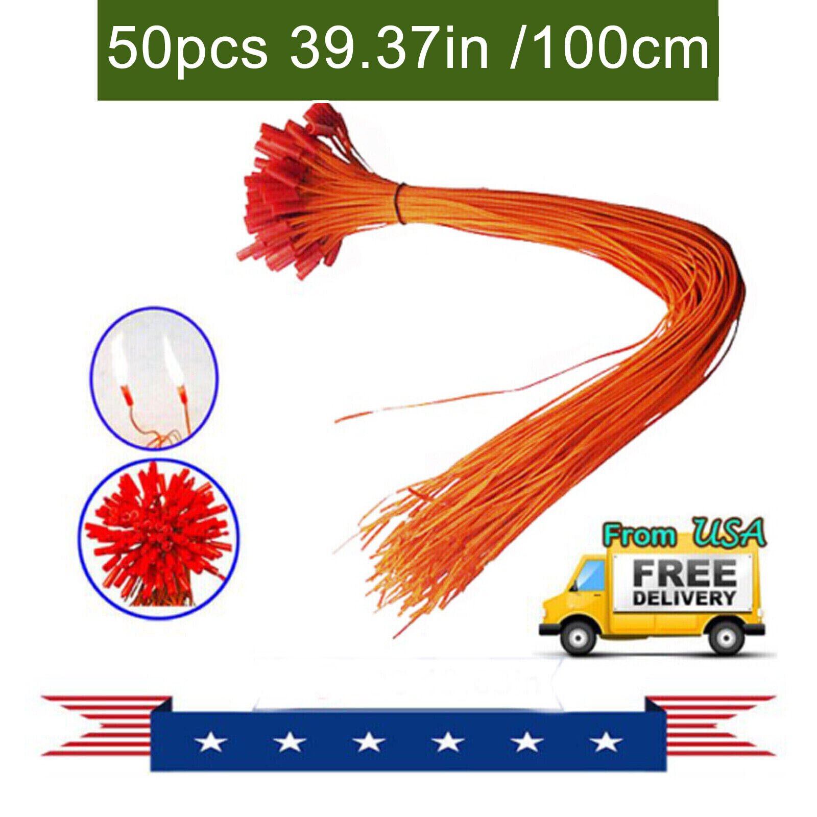50pcs/lot 39.37in copper Remote Firework Firing system connect wire orange line