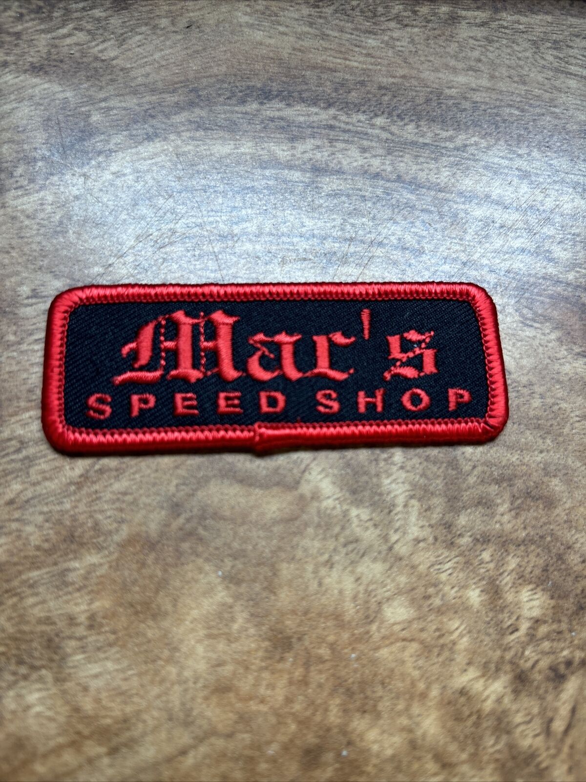 MOTORCYCLE PATCH MAC'S SPEED SHOP GREENVILLE SC CHARLOTTE NC Iron On 3” Mac
