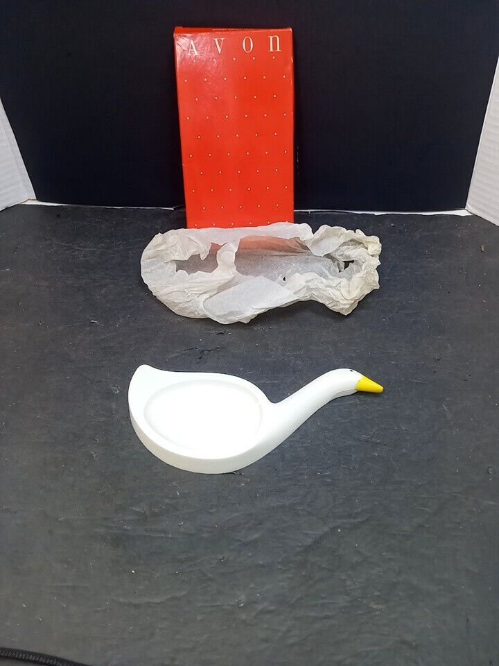 ❤️ VTG Avon Gift Collection Goose Plastic Spoon Rest / Soap  Dish 7” NIB