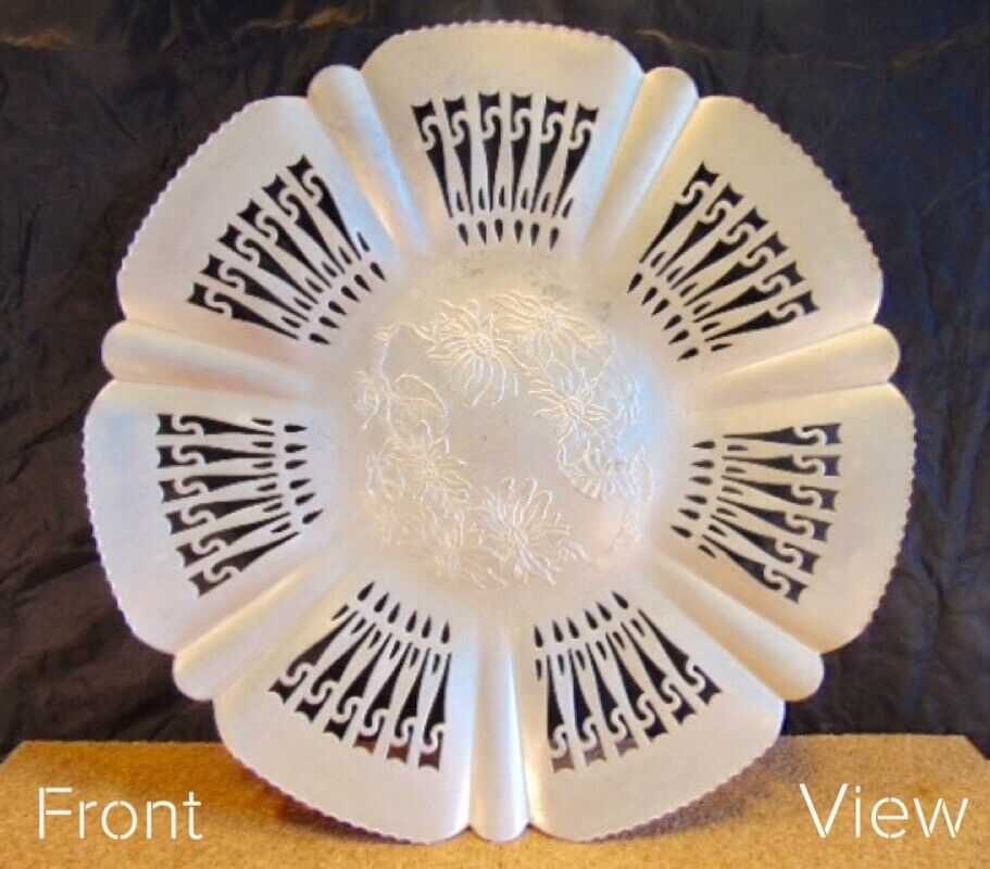 Vintage Farber & Shlevin Hand Wrought Aluminum Serving Tray #1761 Poinsettia