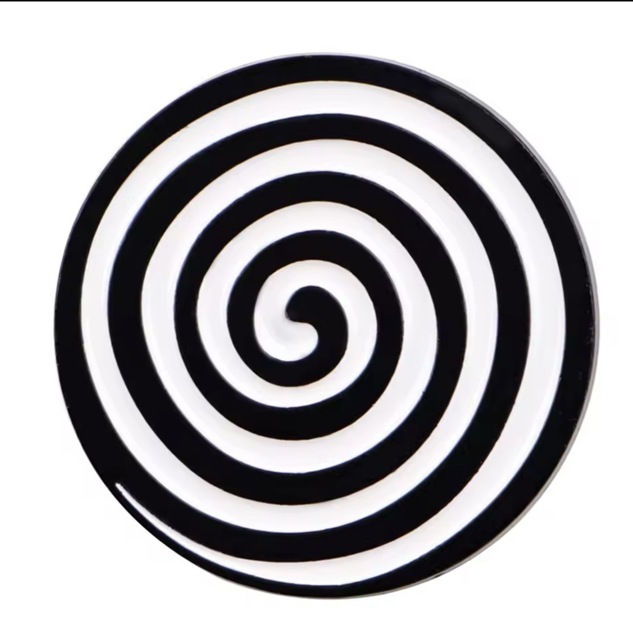 Spiral Enamel Pin - Black And White Aesthetic - Punk Goth Alt Vortex Spinning