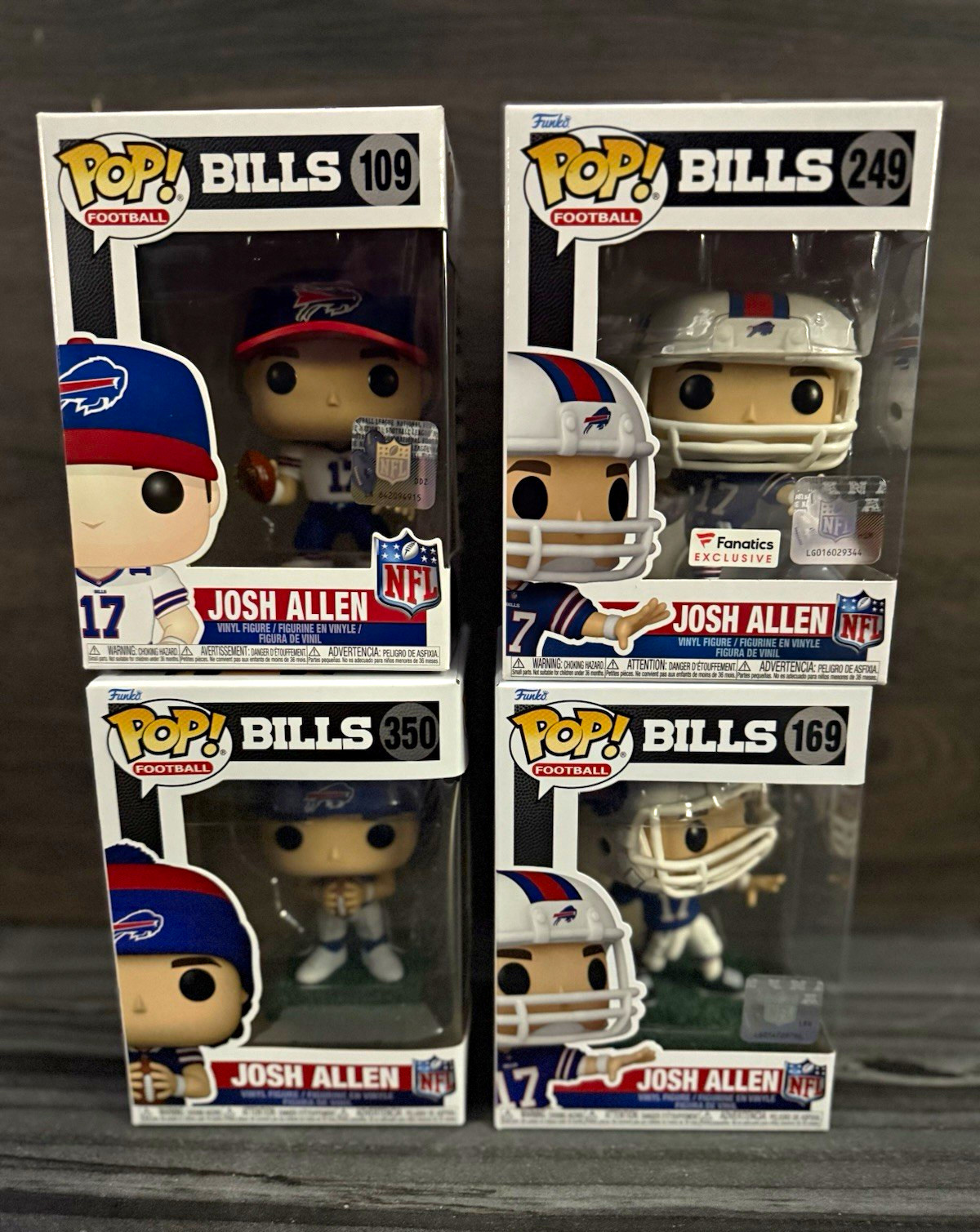 RARE Funko Pop Football Josh Allen Buffalo Bills Lot [VAULTED 109],169,249,350